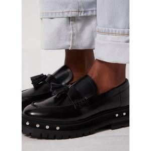 NEW FREE PEOPLE women's teagan tassel loafers in black